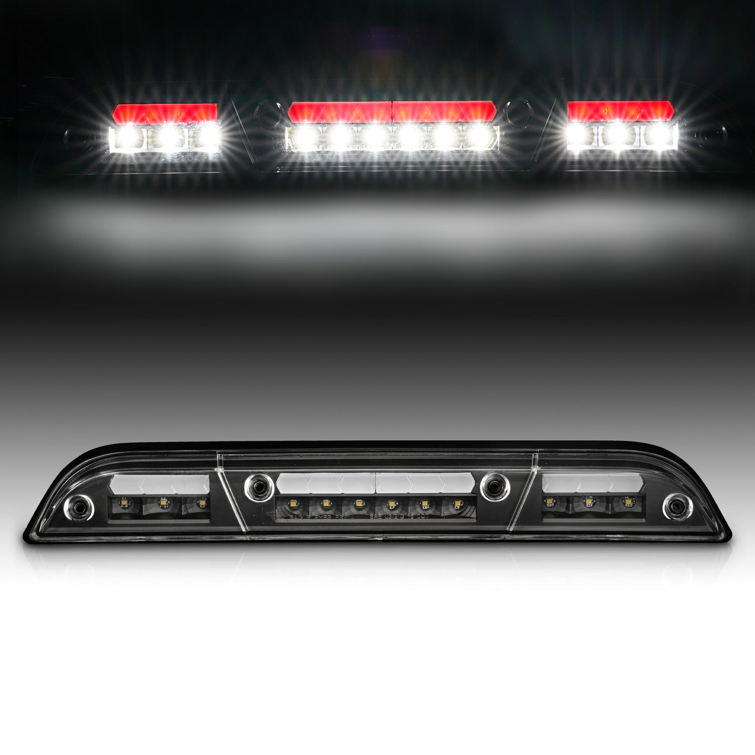 FORD F-150 2015 LED 3RD BRAKE LIGHTS G2 BLACK HOUSING CLEAR LENS