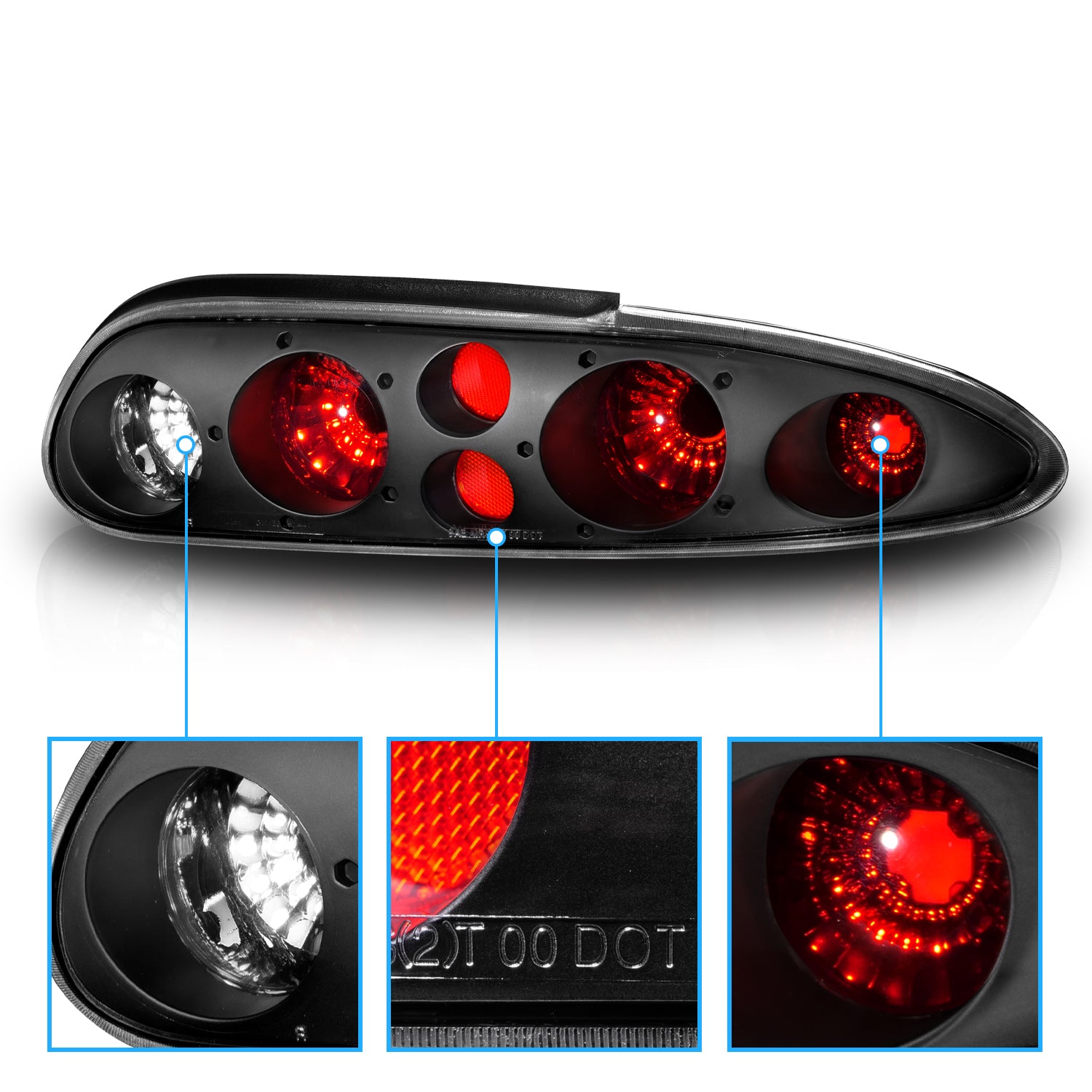 CHEVY CAMARO 93-01 TAIL LIGHTS BLACK