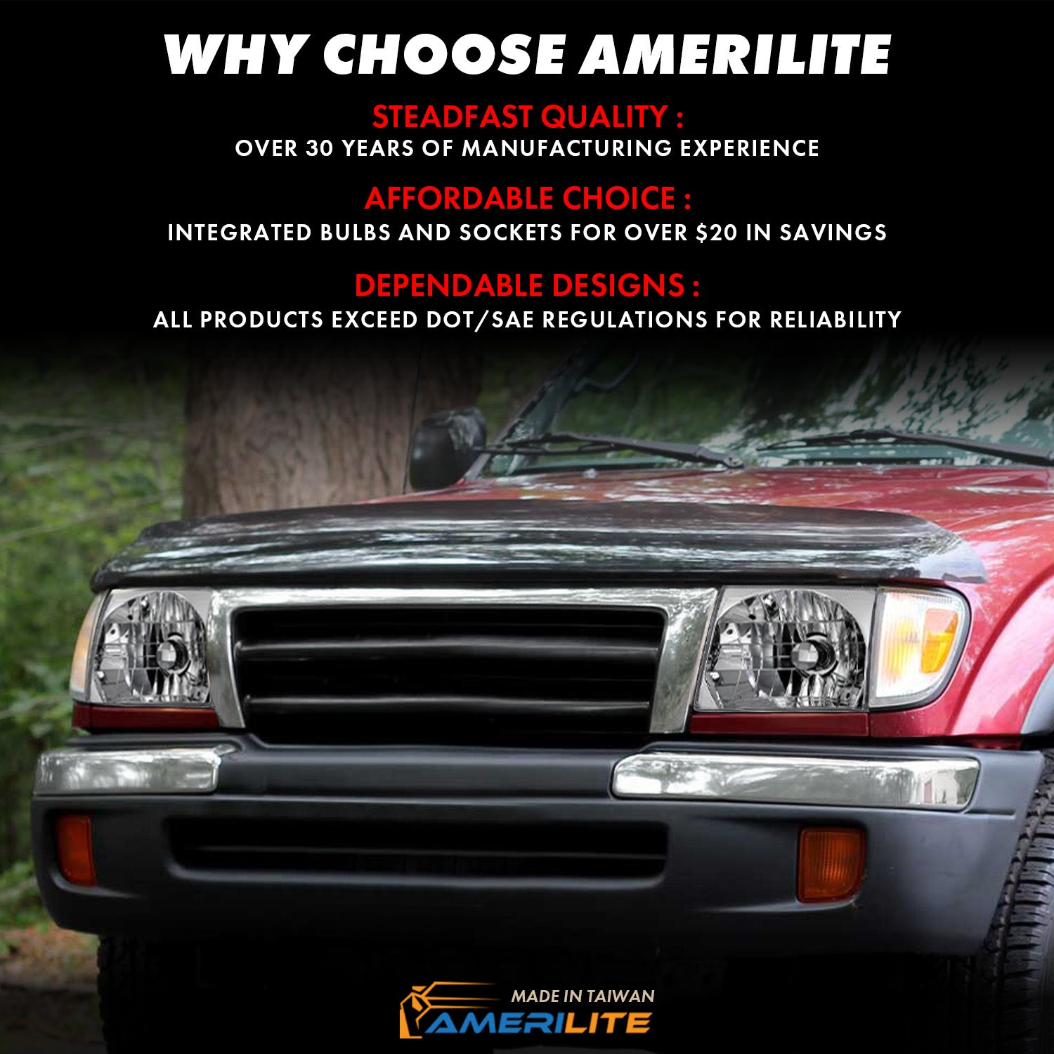 TOYOTA TACOMA 97-00 HEADLIGHTS CHROME