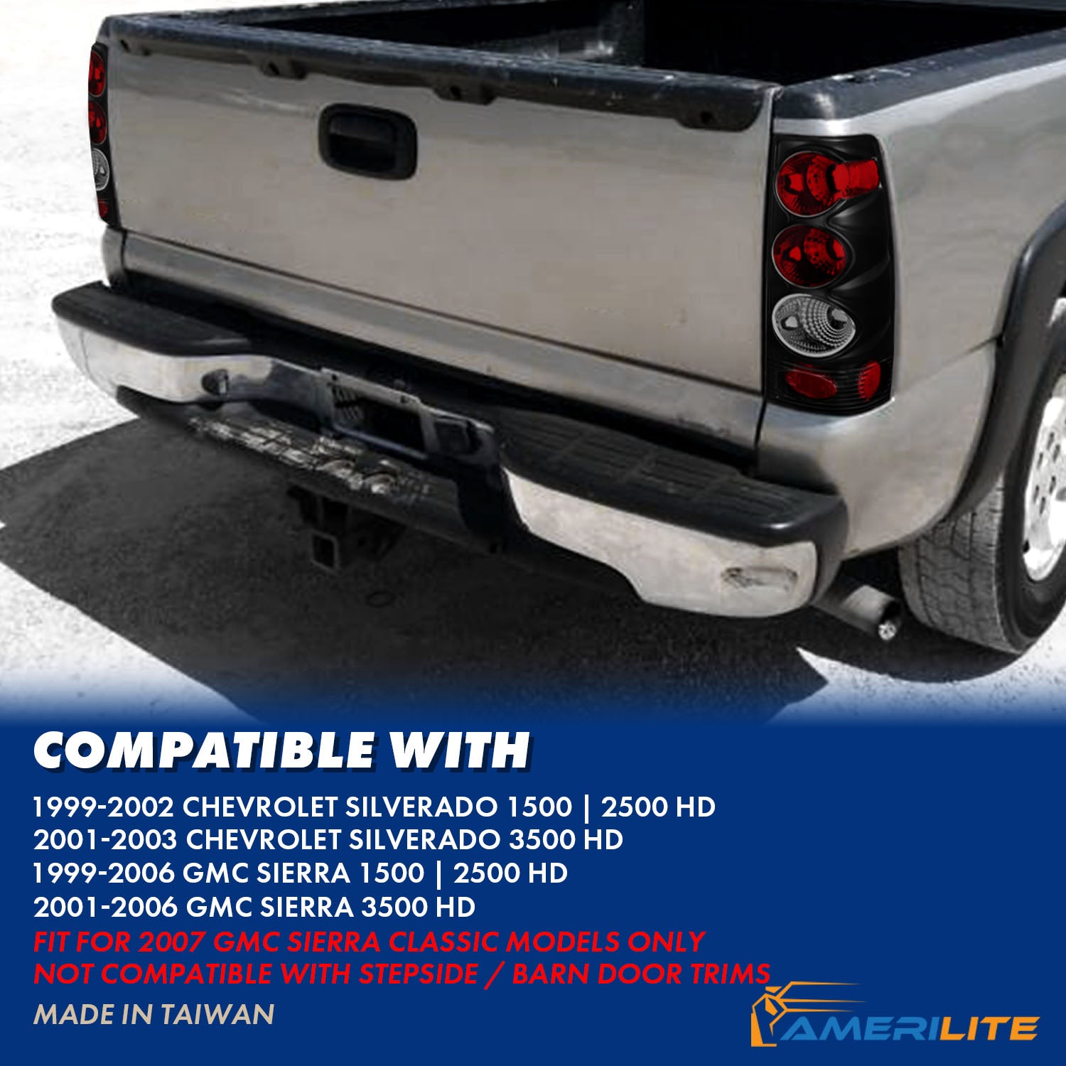 CHEVY SILVERADO 99-02 TAIL LIGHTS DARK SMOKE