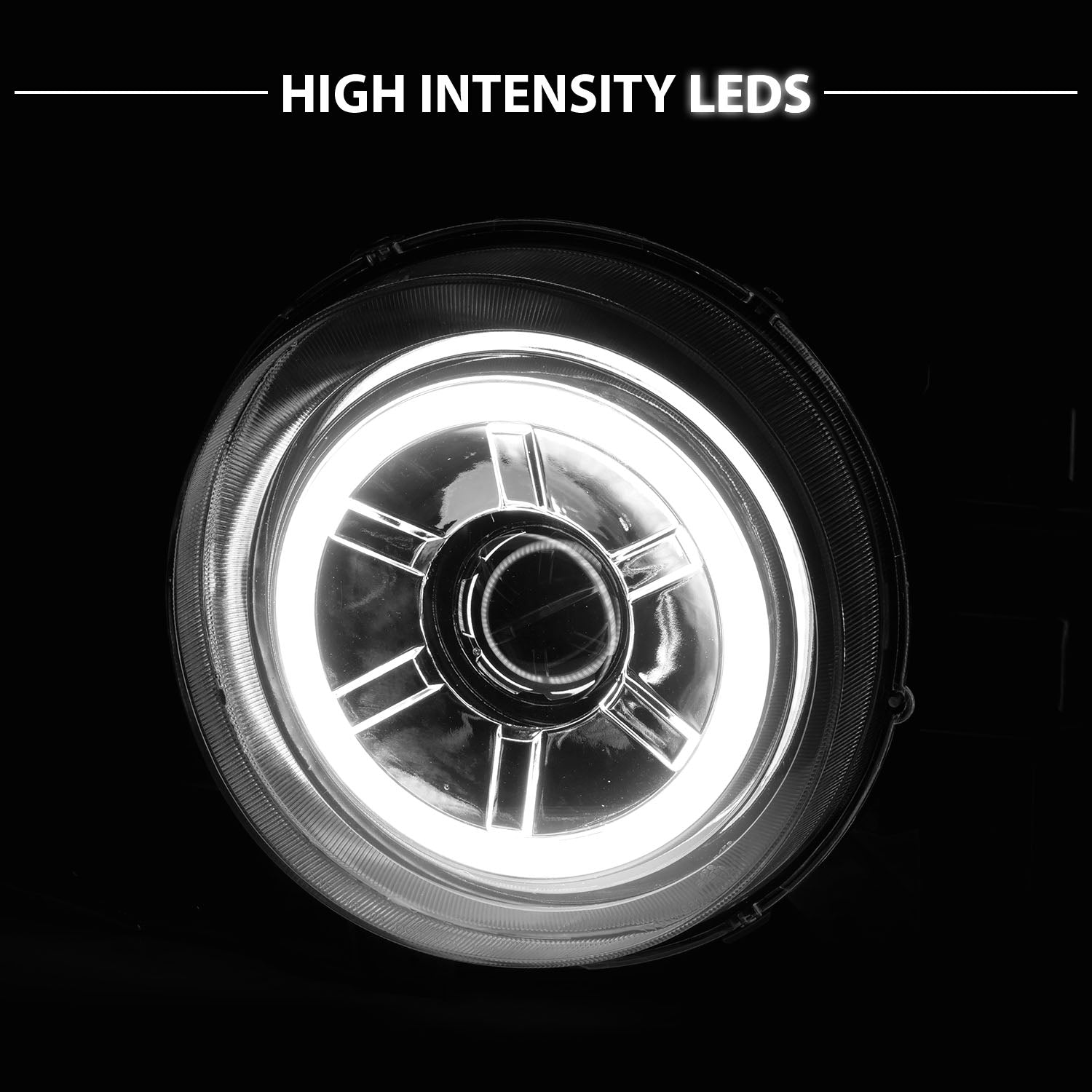 TOYOTA FJ CRUISER 07-14 PROJECTOR HEADLIGHTS CHROME CLEAR (RX HALO)
