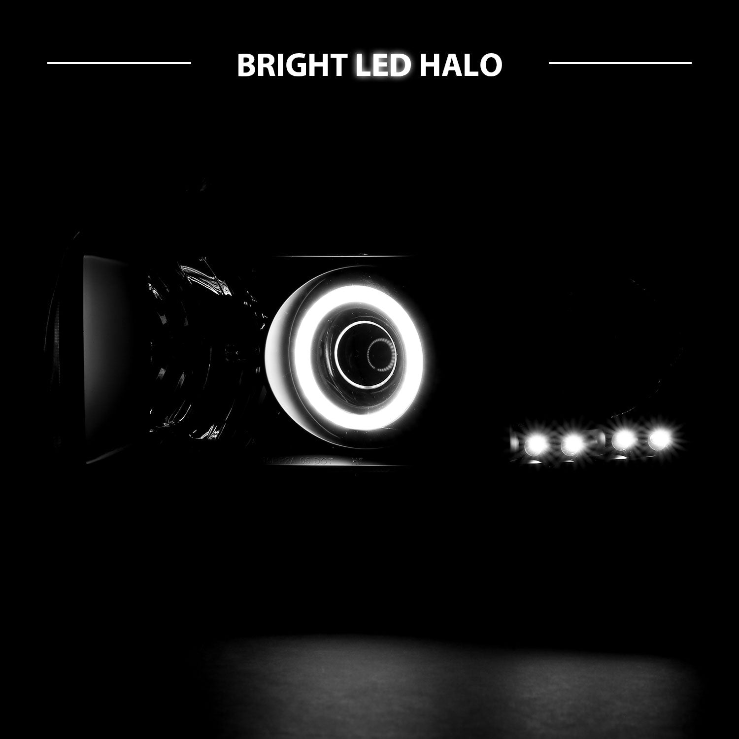 DODGE RAM 94-01 PROJECTOR HEADLIGHTS HALO BLACK CLEAR AMBER (RX HALO)