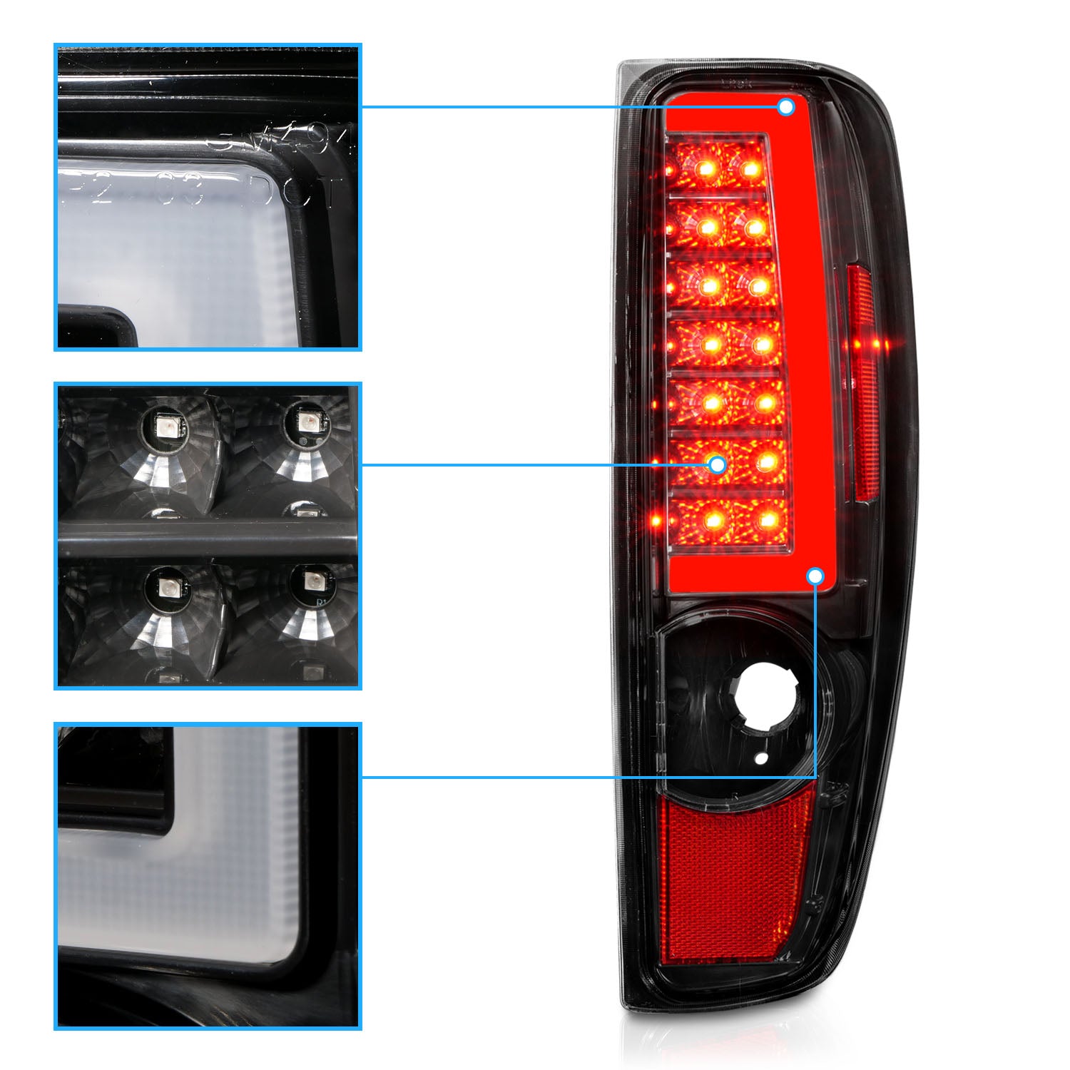 CHEVY COLORADO/GMC CANYON 04-12  LED TAIL LIGHTS BLACK (W/ C LIGHT BAR)