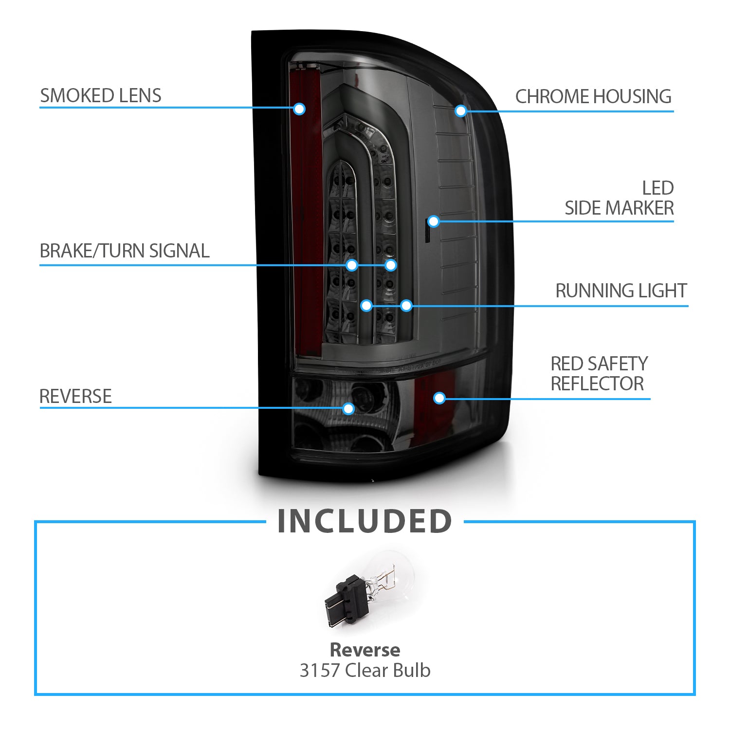 CHEVY SILVERADO 1500/2500/3500 07-10/HYBRID 09/GMC SIERRA 07-09 LED TAIL LIGHTS G2 SMOKE