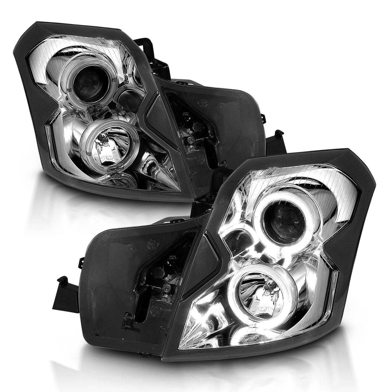 CADILLAC CTS 03-07 PROJECTOR HEADLIGHTS HALO CHROME CLEAR