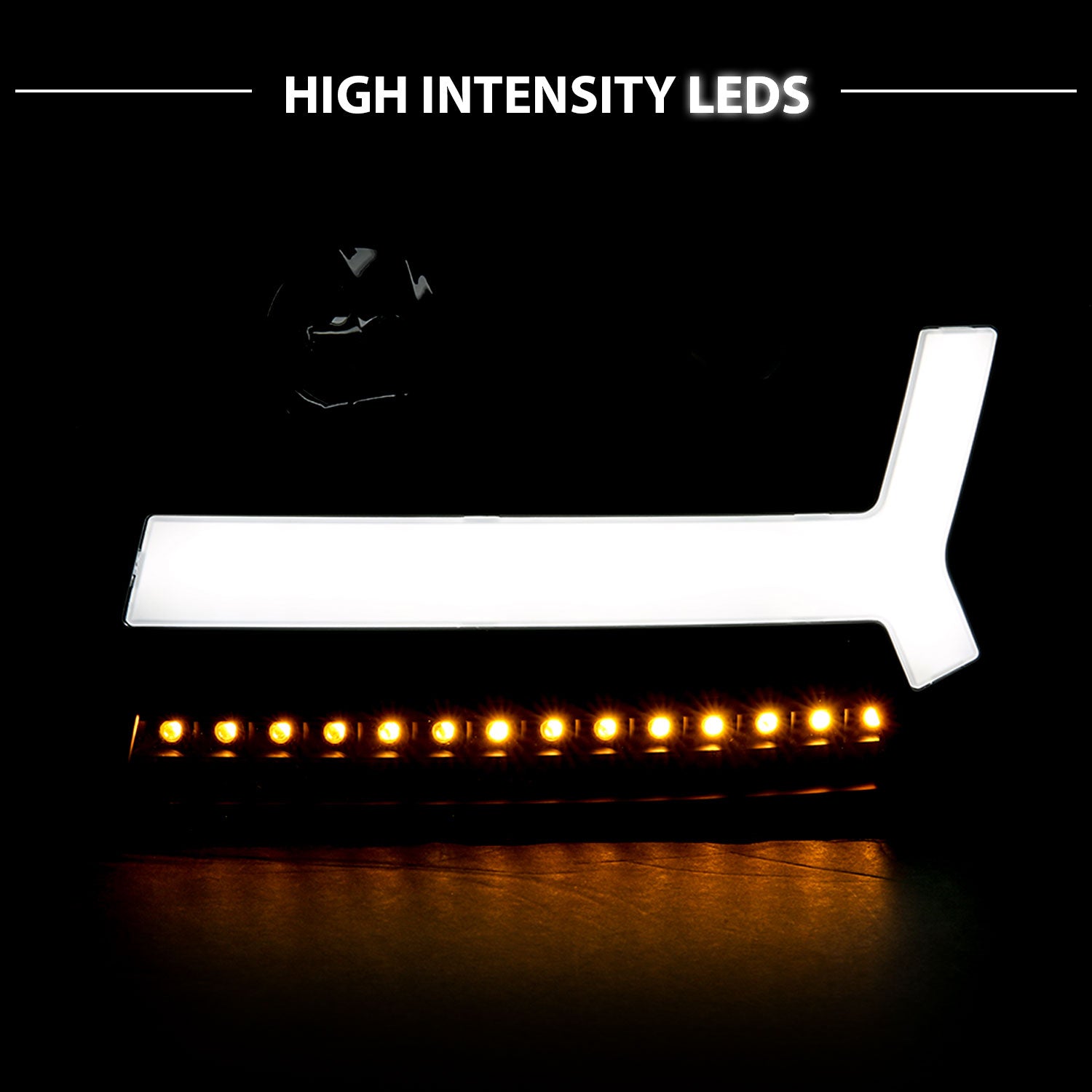 CHEVY TRAILBLAZER 06-09 LT / 08 LS PROJECTOR LIGHT BAR STYLE HEADLIGHTS BLACK AMBER