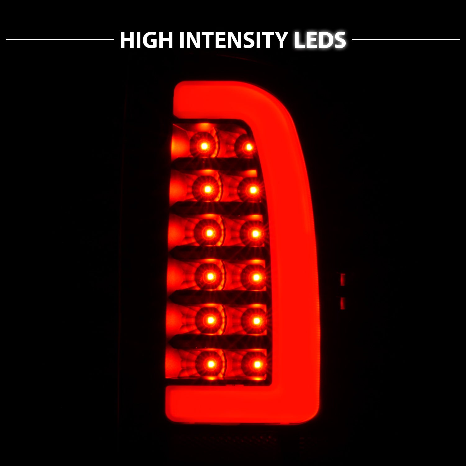 TOYOTA TACOMA 95-00 LED TAIL LIGHTS BLACK HOUSING CLEAR LENS W/ C LIGHT BAR