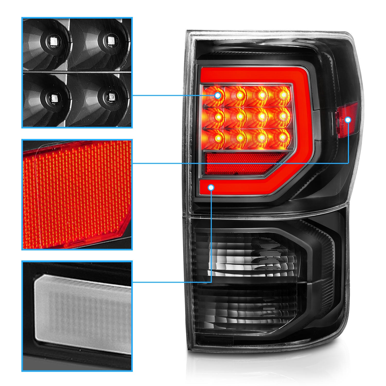 TOYOTA TUNDRA 07-11 FULL LED T.L BLACK HOUSING CLEAR LENS G2 (W/ C LIGHT BARS)