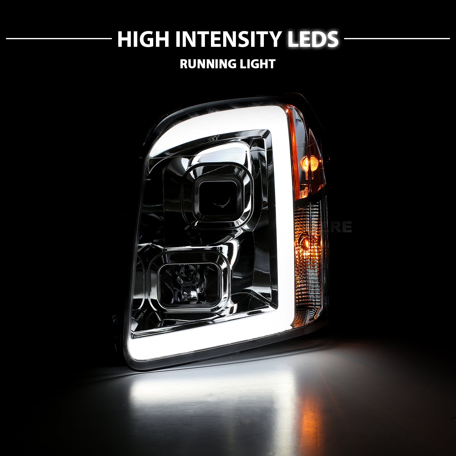 GMC YUKON/YUKON XL/DENALI/XL DENAL 07-10 PRO HEADLIGHTS LIGHT BAR STYLE BLACK AMBER