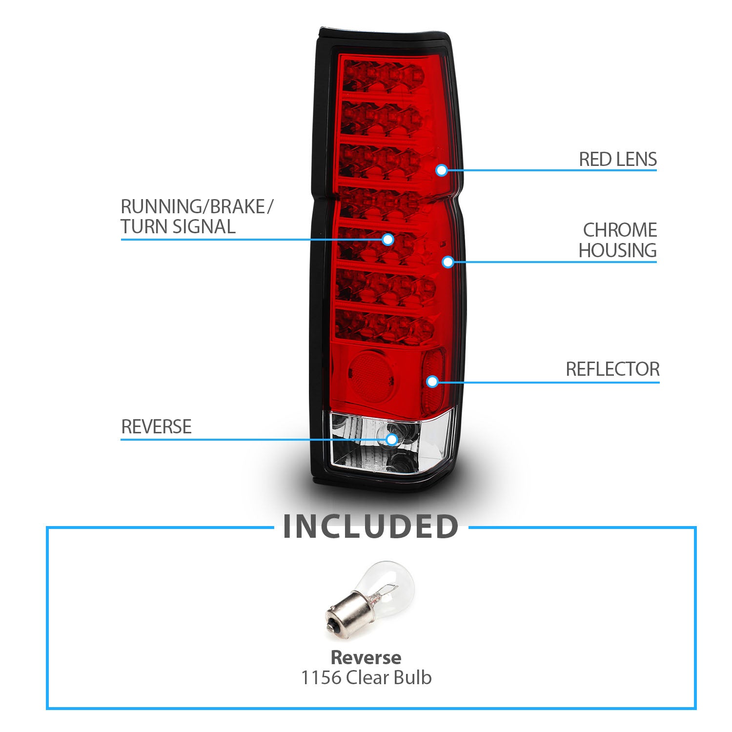 NISSAN HARDBODY 86-97 LED TAIL LIGHTS RED/CLEAR
