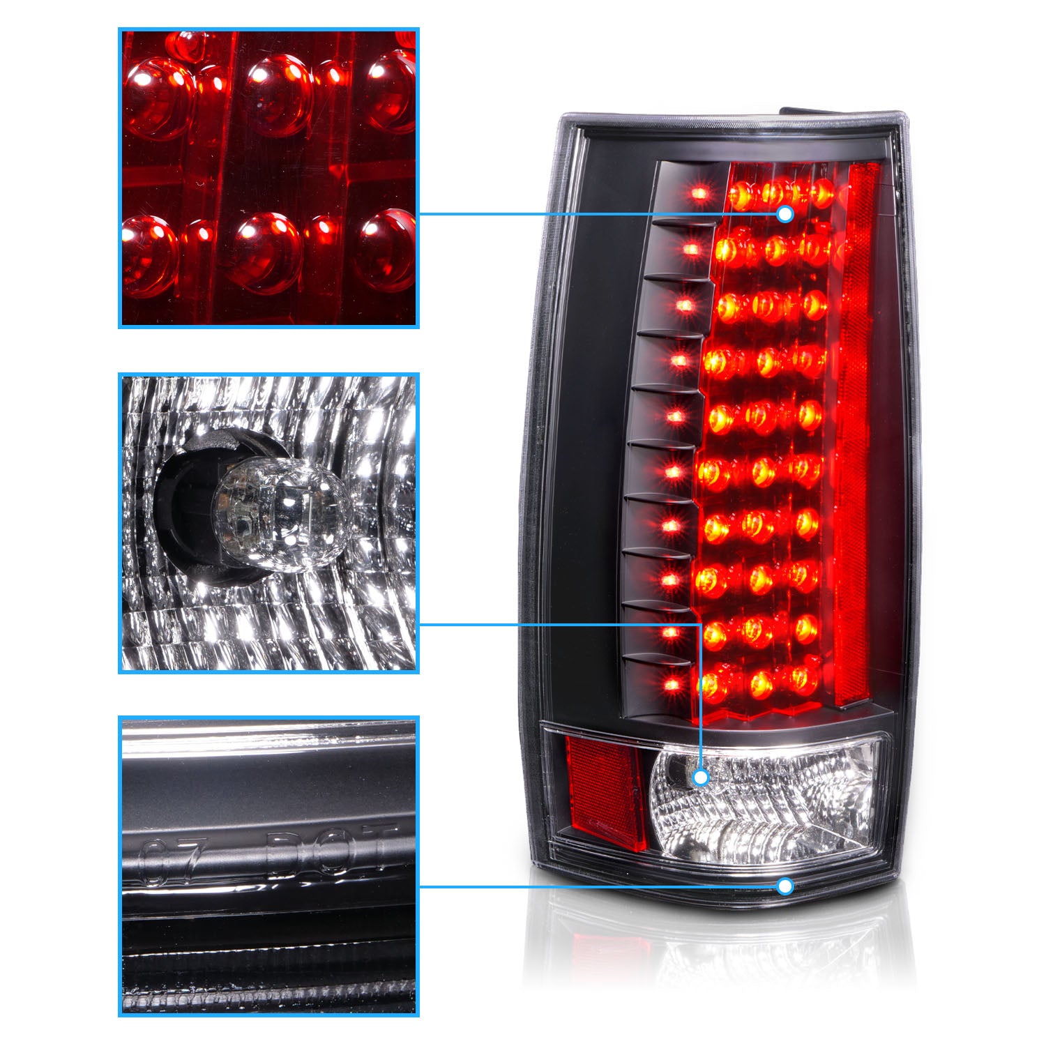 CHEVY TAHOE/SUBURBAN 07-UP LED G3 TAIL LIGHTS BLACK