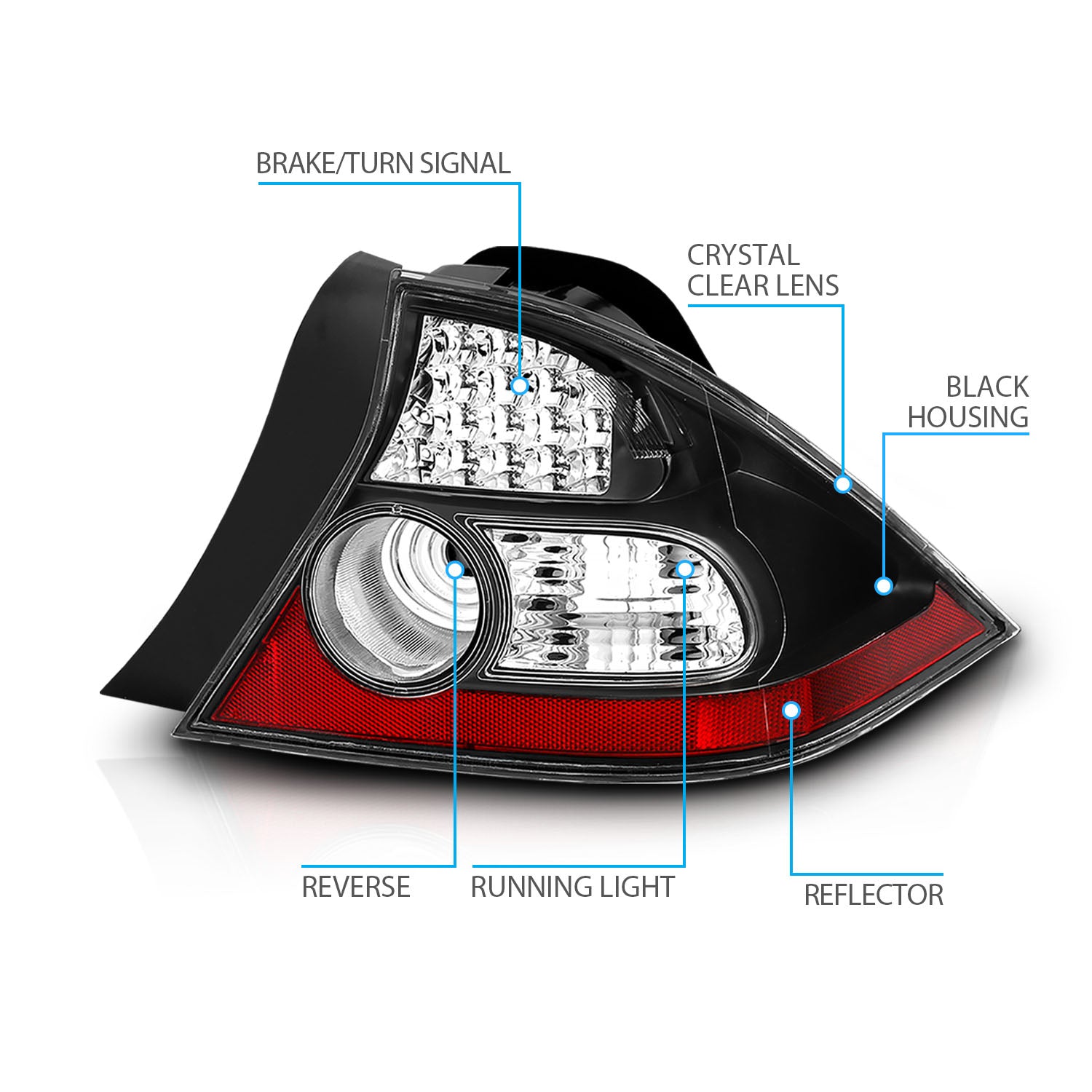 HONDA CIVIC 04-05 2DR LED TAIL LIGHTS BLACK
