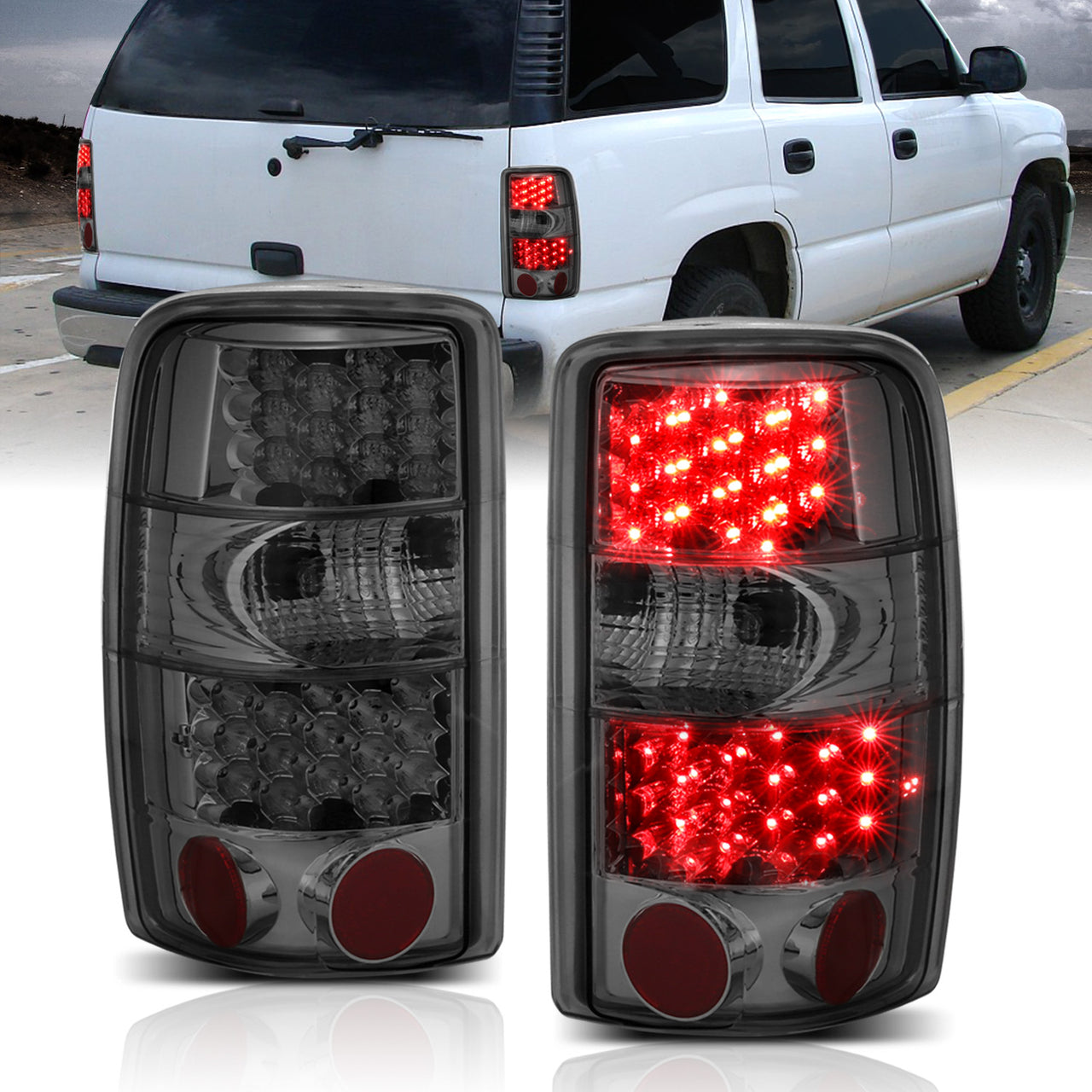CHEVY TAHOE/SUBURBAN/GMC DENALI 00-06 LED TAIL LIGHTS SMOKE