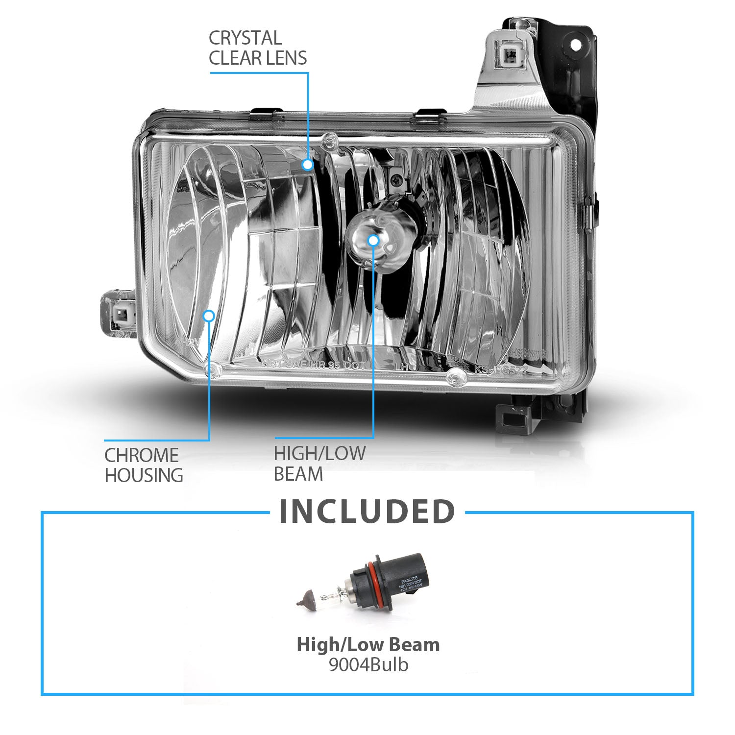NISSAN HARDBODY 88-89 HEADLIGHTS CLEAR