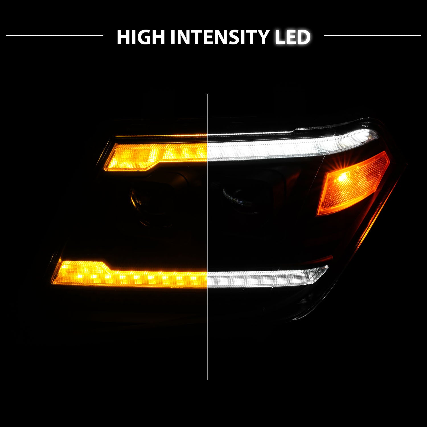 NISSAN FRONTIER 09-20 PROJECTOR LIGHT嚙瘡EADLIGHTS BLACK SEQUENTIAL LIGHT BAR (W/ DRL)