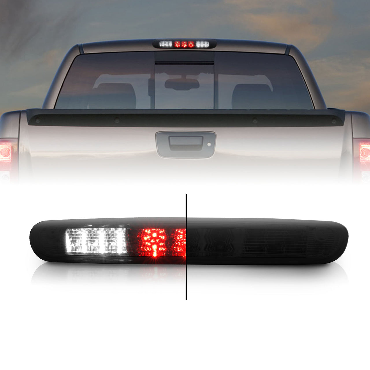 CHEVY SILVERADO/GMC SIERRA 07-12 LED 3RD BRAKE LIGHT SMOKE