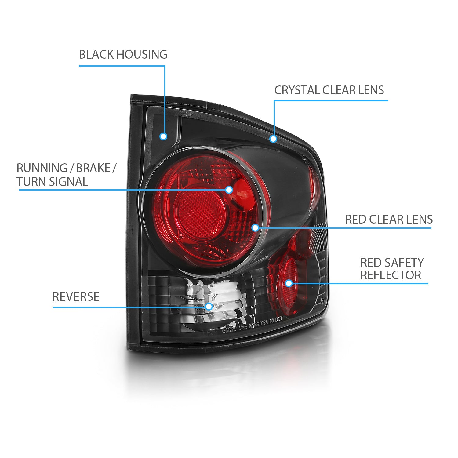 CHEVY S-10/GMC SONOMA 94-04 TAIL LIGHTS 3D STYLE BLACK