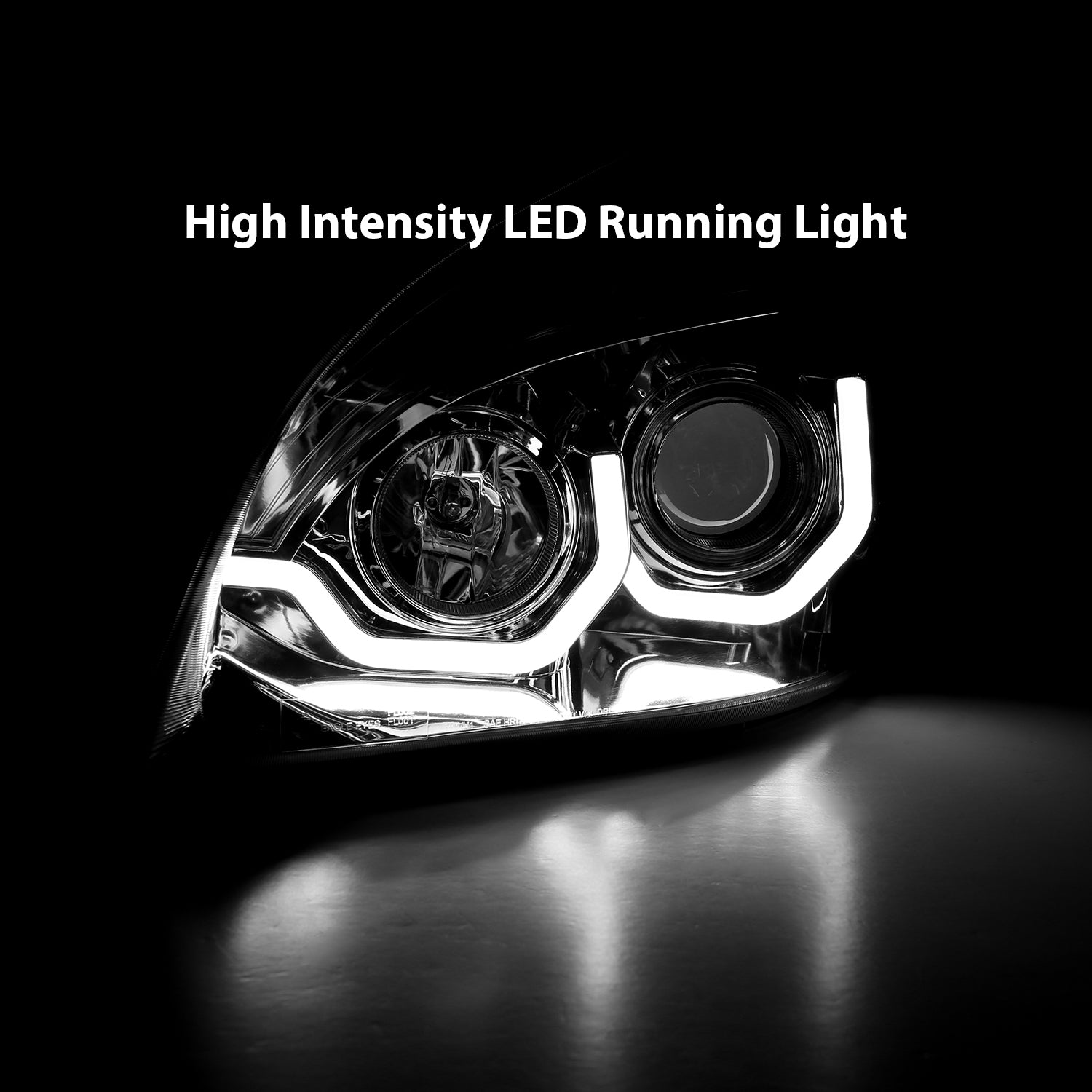 FREIGHTLINER CASCADIA 08-15 PROJECTOR PLANK STYLE H.L CHROME AMBER REFLECTOR