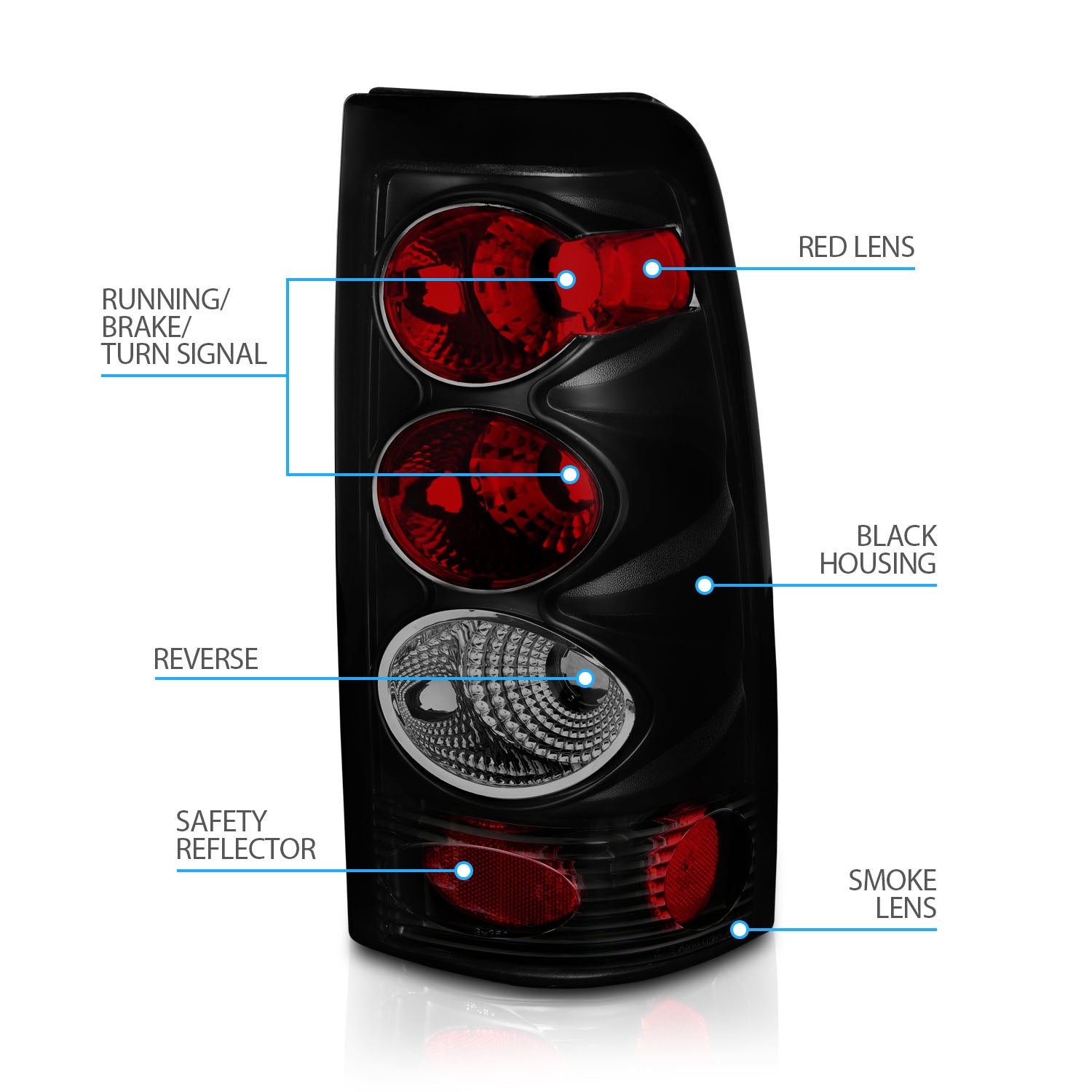 CHEVY SILVERADO 99-02 TAIL LIGHTS DARK SMOKE