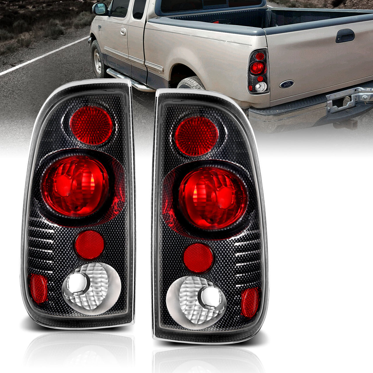 FORD F-SERIES 97-03 TAIL LIGHTS VERSION 2 CARBON
