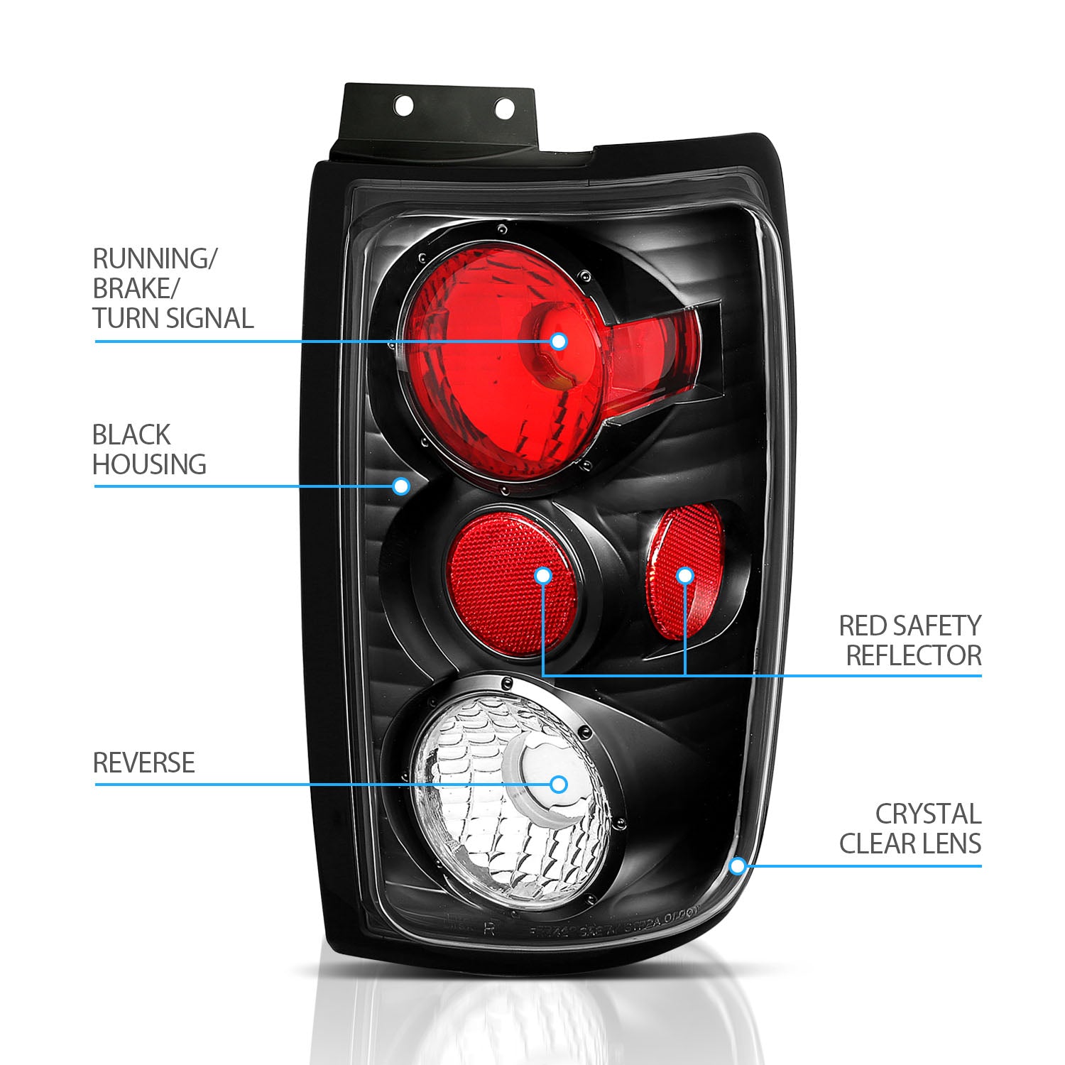 FORD EXPEDITION 97-02 TAIL LIGHTS G2 BLACK