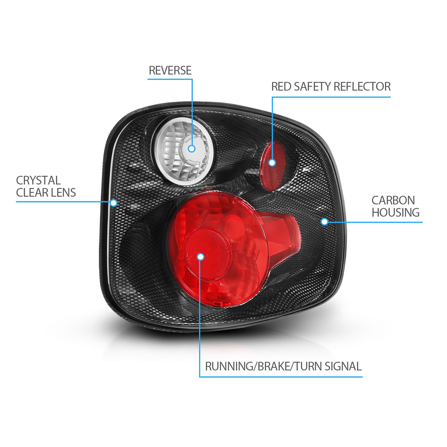 FORD F-SERIES FLARE SIDE 01-03 TAIL LIGHTS VERSION 2 CARBON