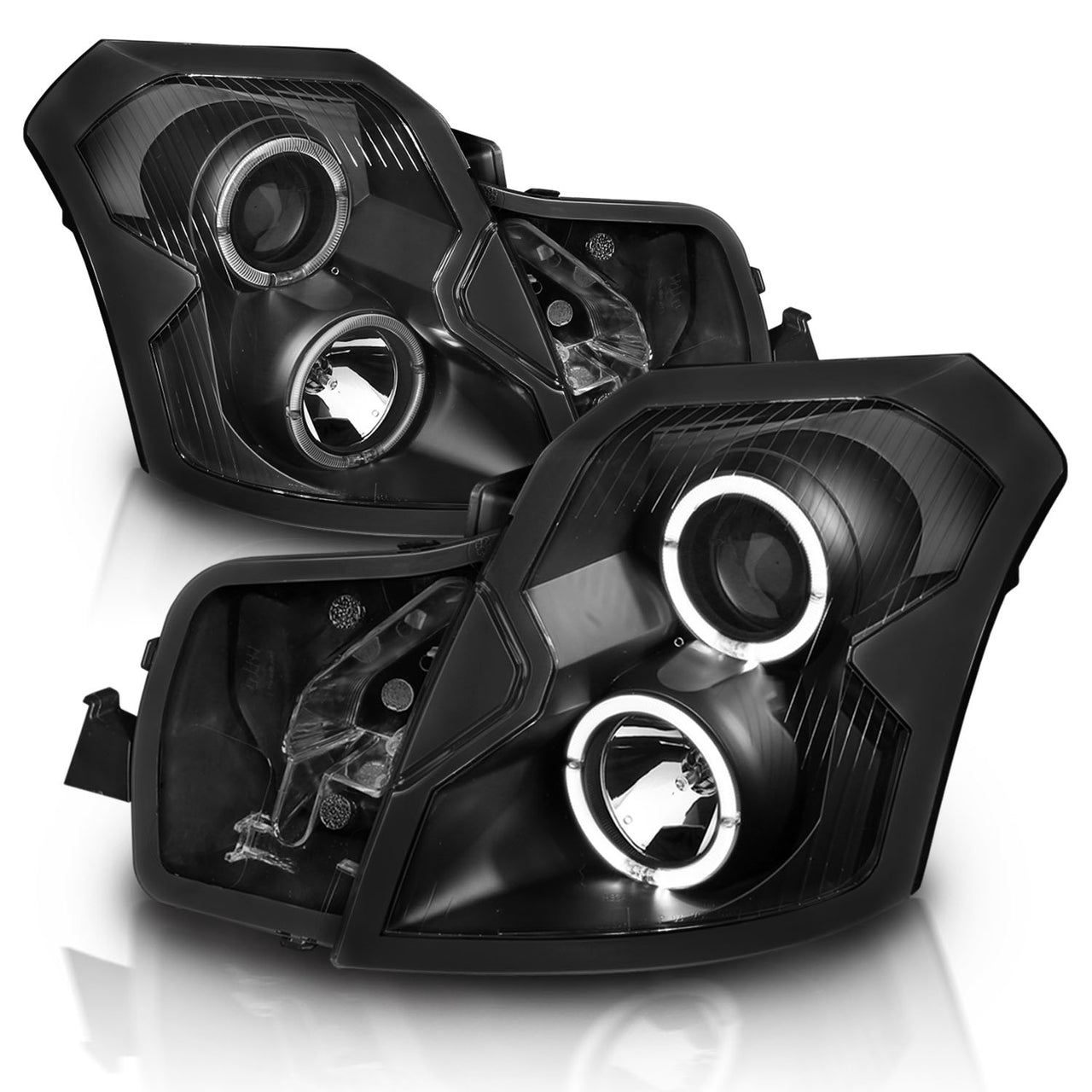 CADILLAC CTS 03-07 PROJECTOR HEADLIGHTS HALO BLACK CLEAR