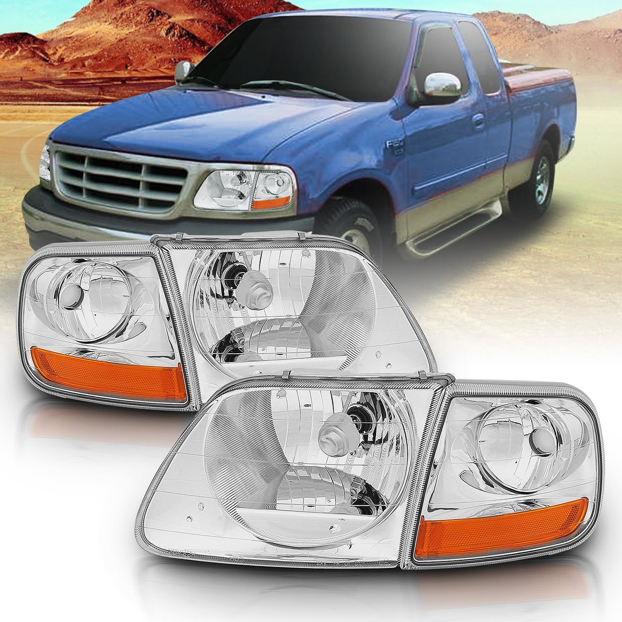 FORD F-150 97-03 HEADLIGHTS G2 CLEAR W/ PARKING LIGHTS
