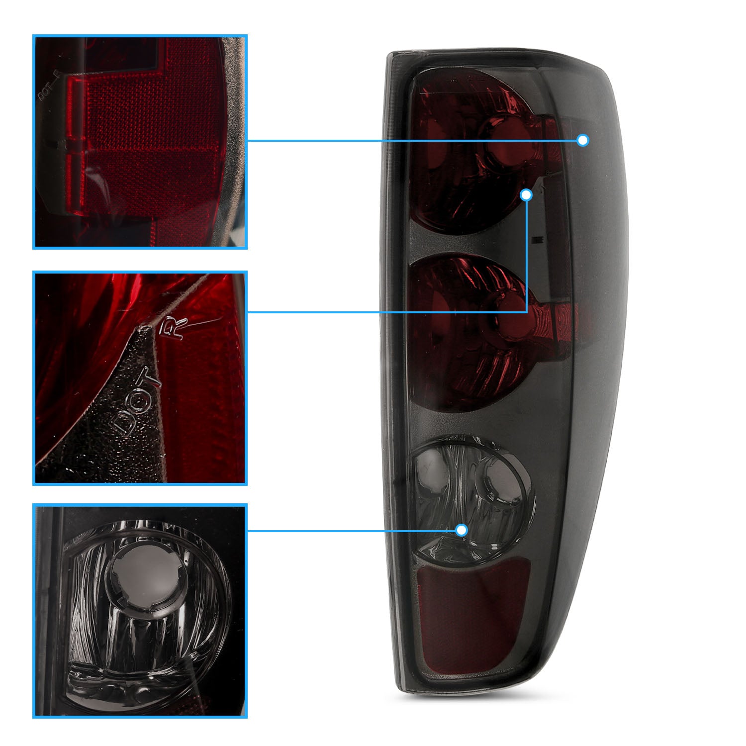 CHEVY COLORADO/GMC CANYON 04-12 TAIL LIGHTS RED/SMOKE