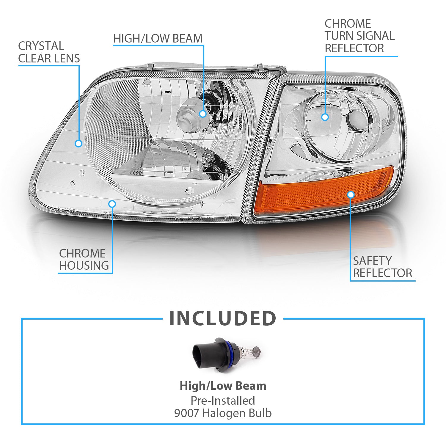 FORD F-150 97-03 HEADLIGHTS G2 CLEAR W/ PARKING LIGHTS