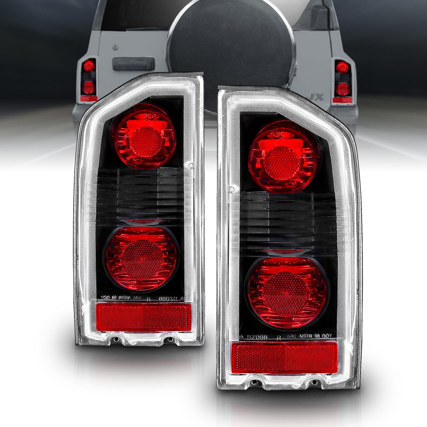 SUZUKI VITARA 88-98 TAIL LIGHTS BLACK