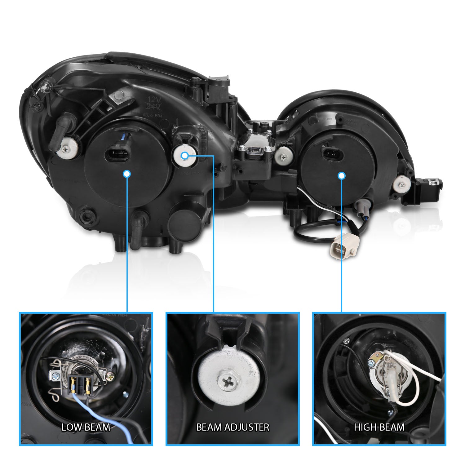 LEXUS GS 300/400 98-05 PROJECTOR HEADLIGHTS HALO CHROME CLEAR (RX HALO)