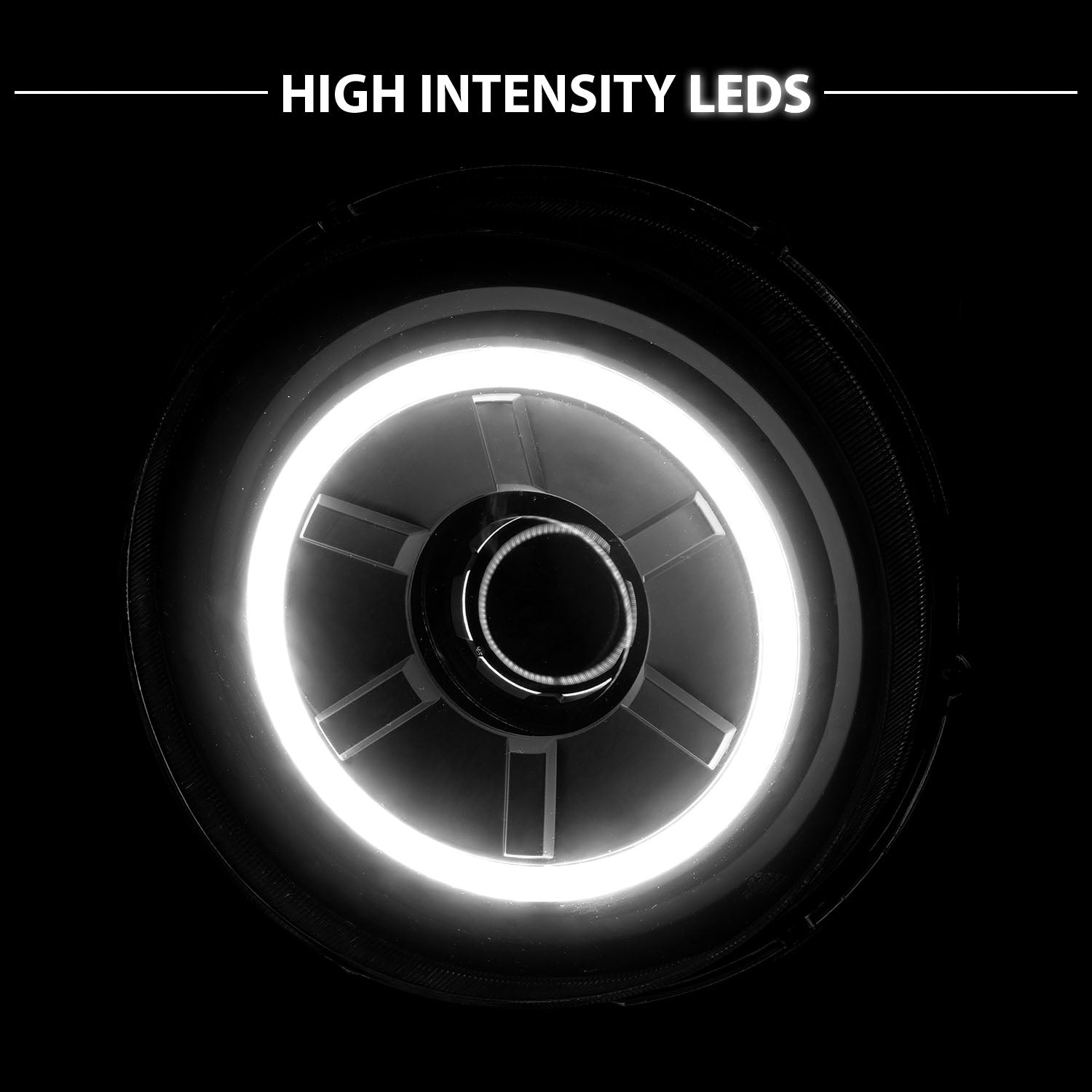 TOYOTA FJ CRUISER 07-14 PROJECTOR HEADLIGHTS BLACK CLEAR (RX HALO)