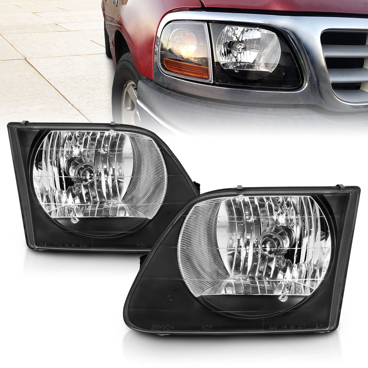 FORD F-150 97-03 HEADLIGHTS G2 BLACK