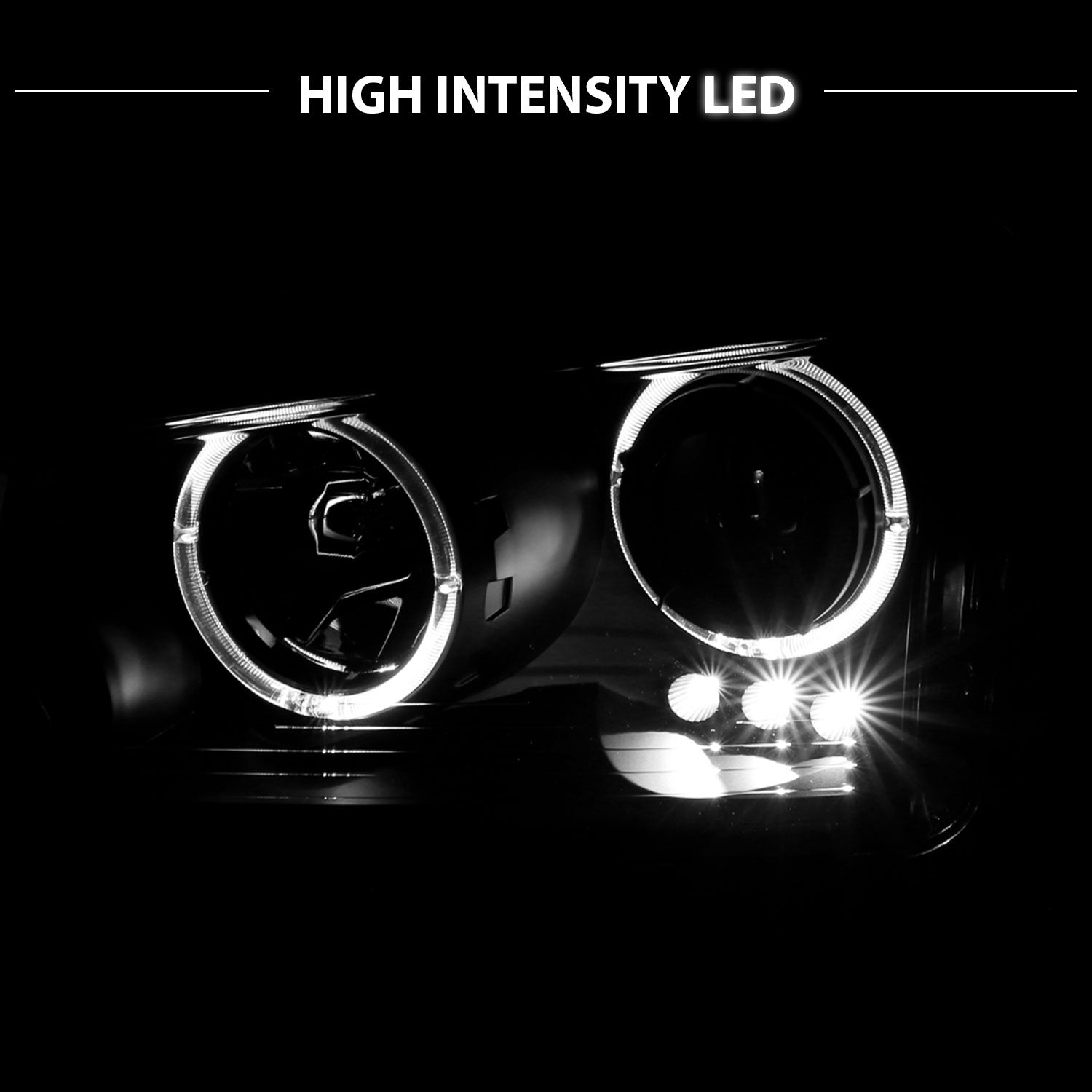 DODGE CHARGER 06-08 PROJECTOR HEADLIGHTS HALO BLACK CLEAR