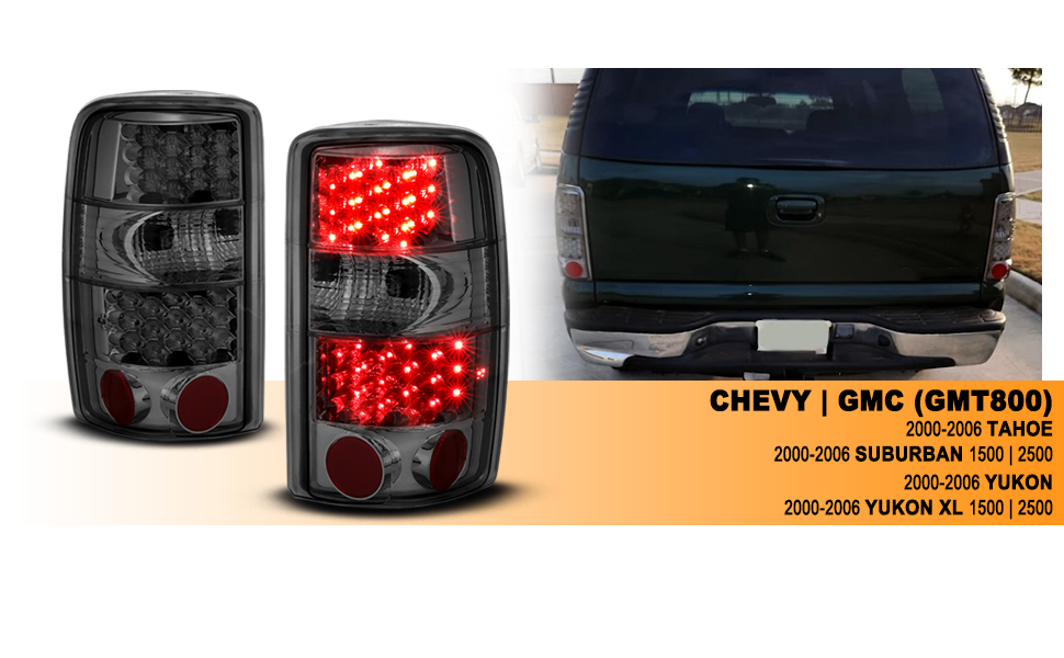 CHEVY TAHOE/SUBURBAN/GMC DENALI 00-06 LED TAIL LIGHTS SMOKE