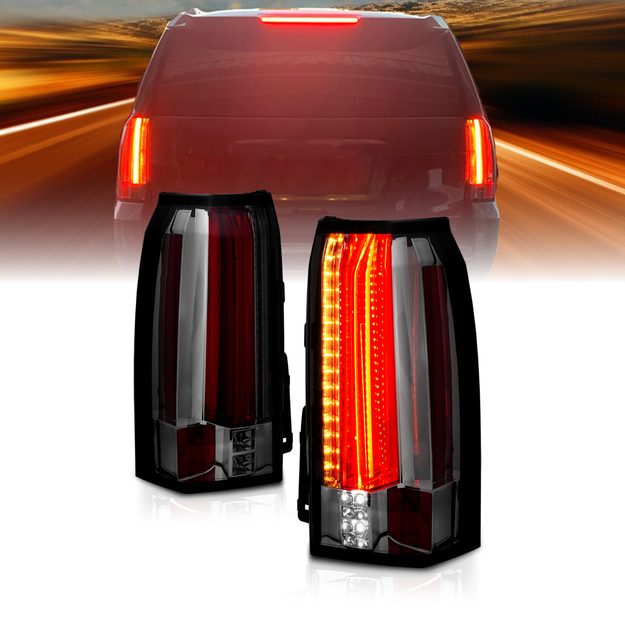 GMC YUKON/YUKON XL 15-17 LED TAIL LIGHTS SMOKE