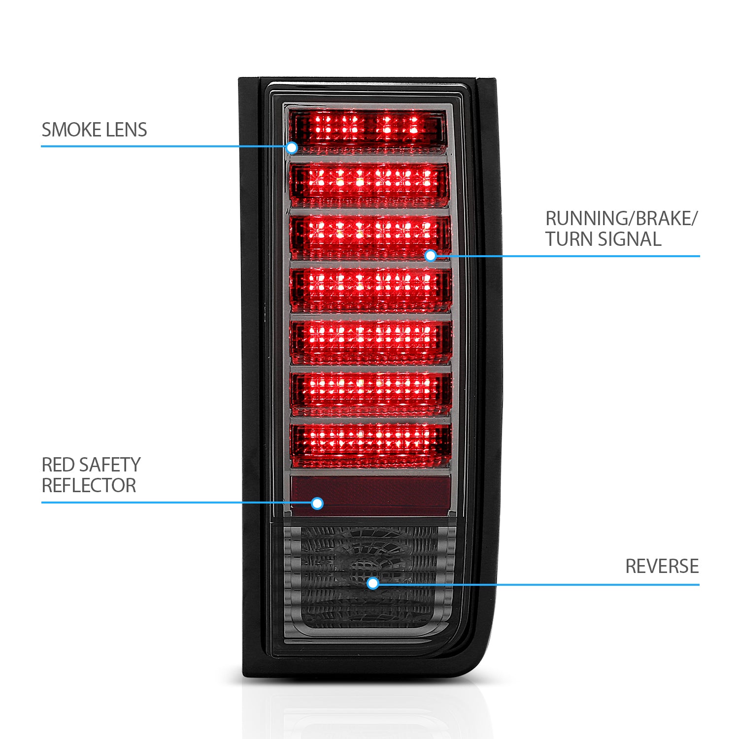GMC HUMMER H2 SUV 03-09 LED TAIL LIGHTS SMOKE