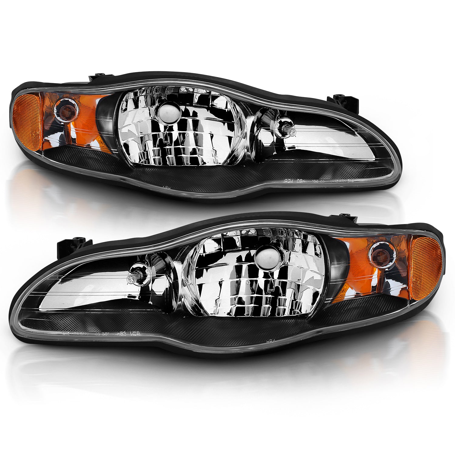 CHEVY MONTE CARLO 00-05 HEADLIGHTS BLACK AMBER