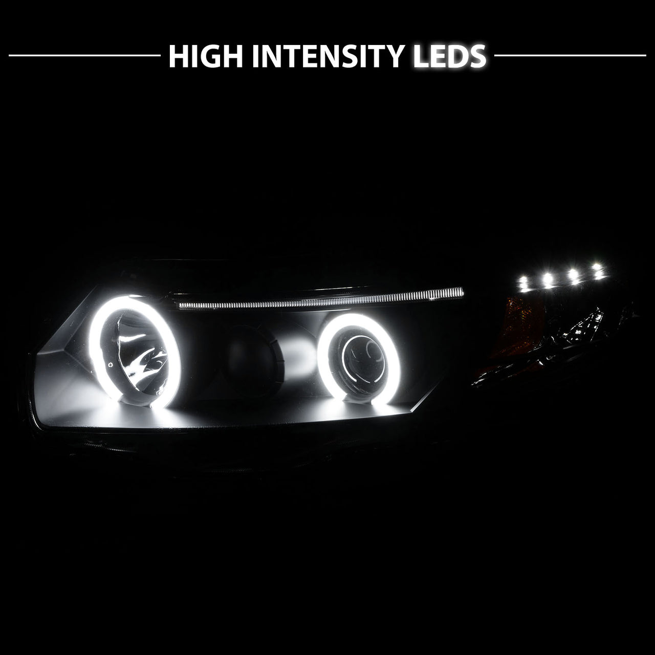 HONDA CIVIC 06-11 2DR PROJECTOR HEADLIGHTS HALO BLACK CLEAR AMBER (RX HALO)