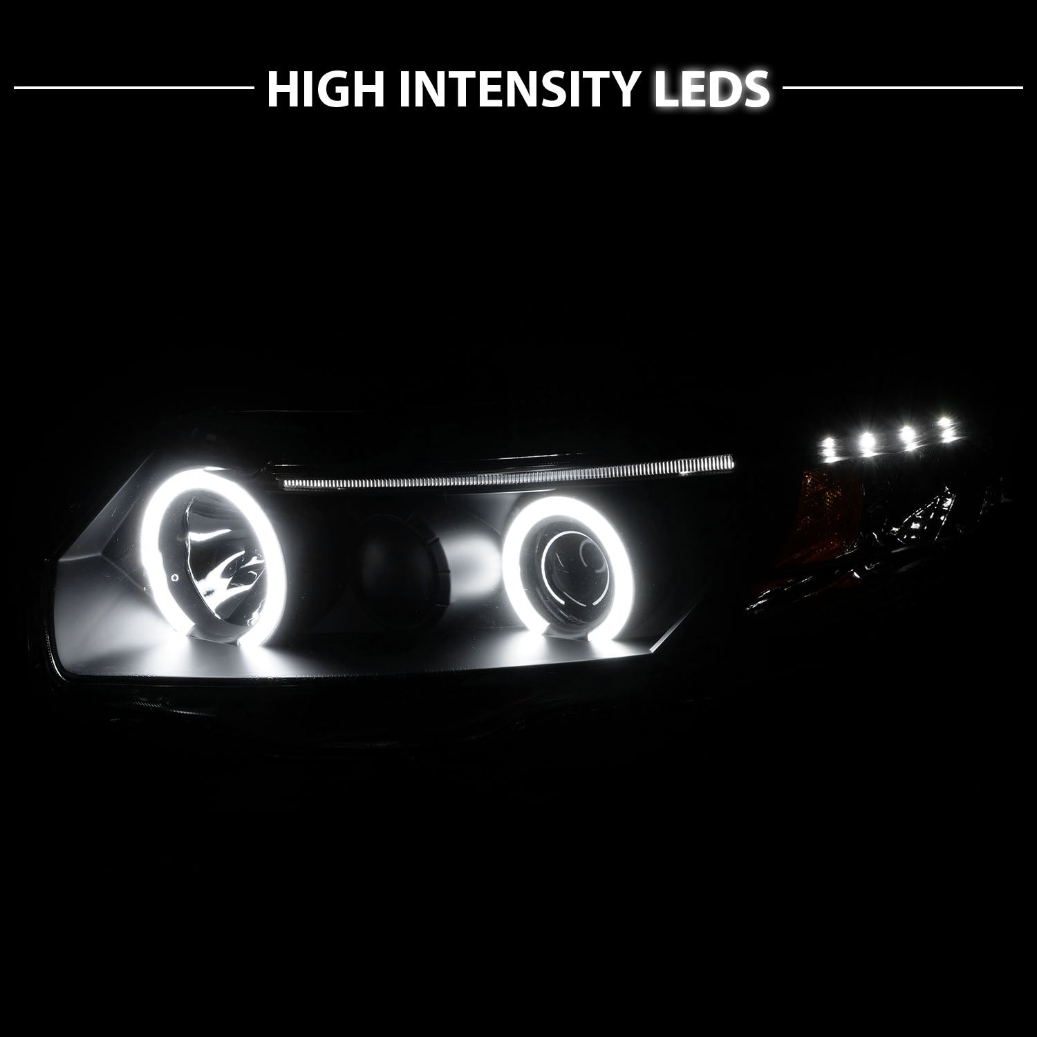HONDA CIVIC 06-11 2DR PROJECTOR HEADLIGHTS HALO BLACK CLEAR AMBER (RX HALO)