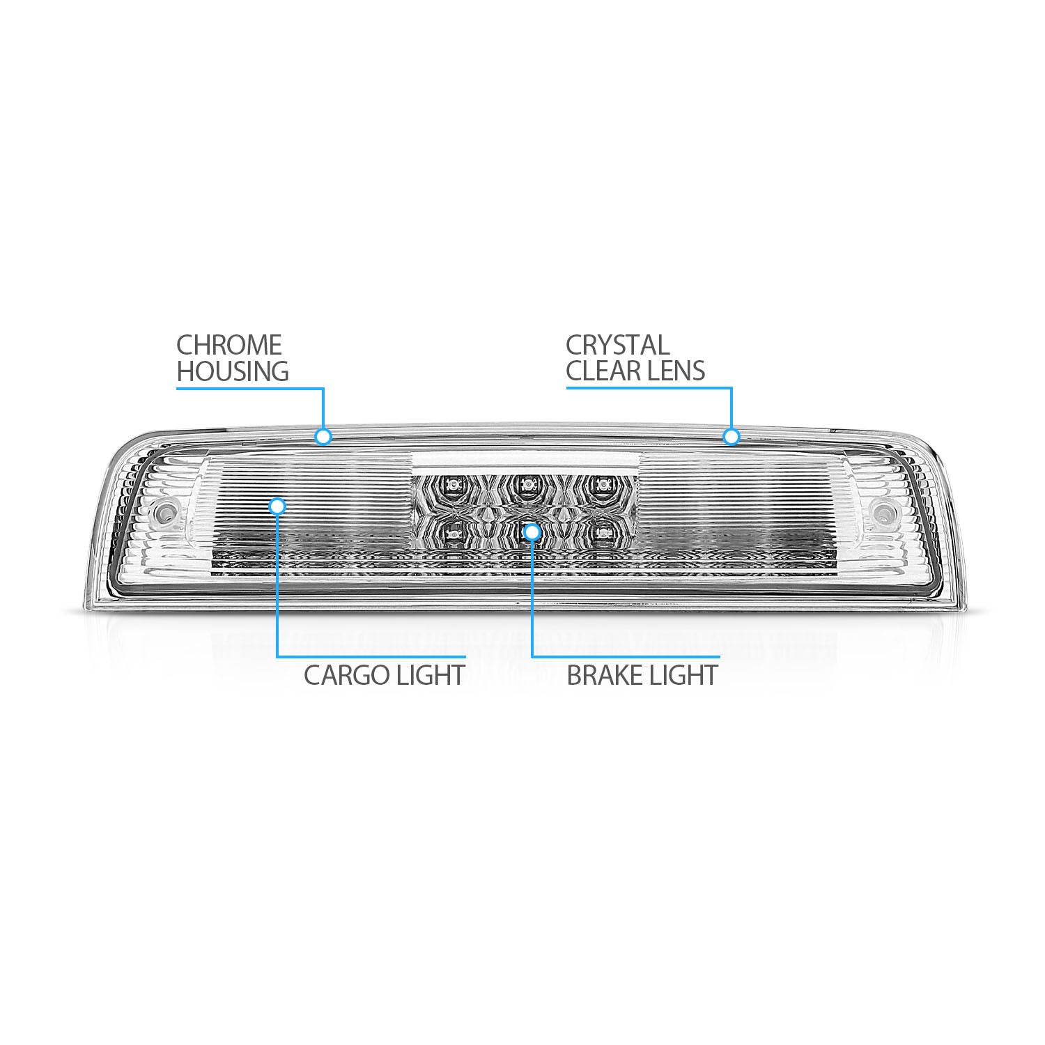DODGE RAM 09-12 LED 3RD BRAKE LIGHTS ALL CHROME