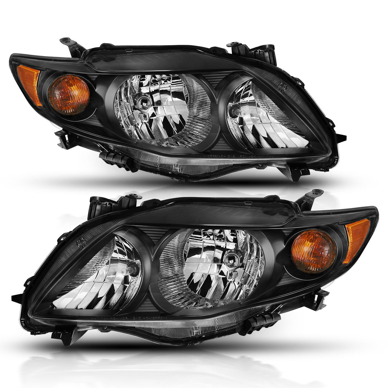 TOYOTA COROLLA 09-10 HEADLIGHTS BLACK AMBER