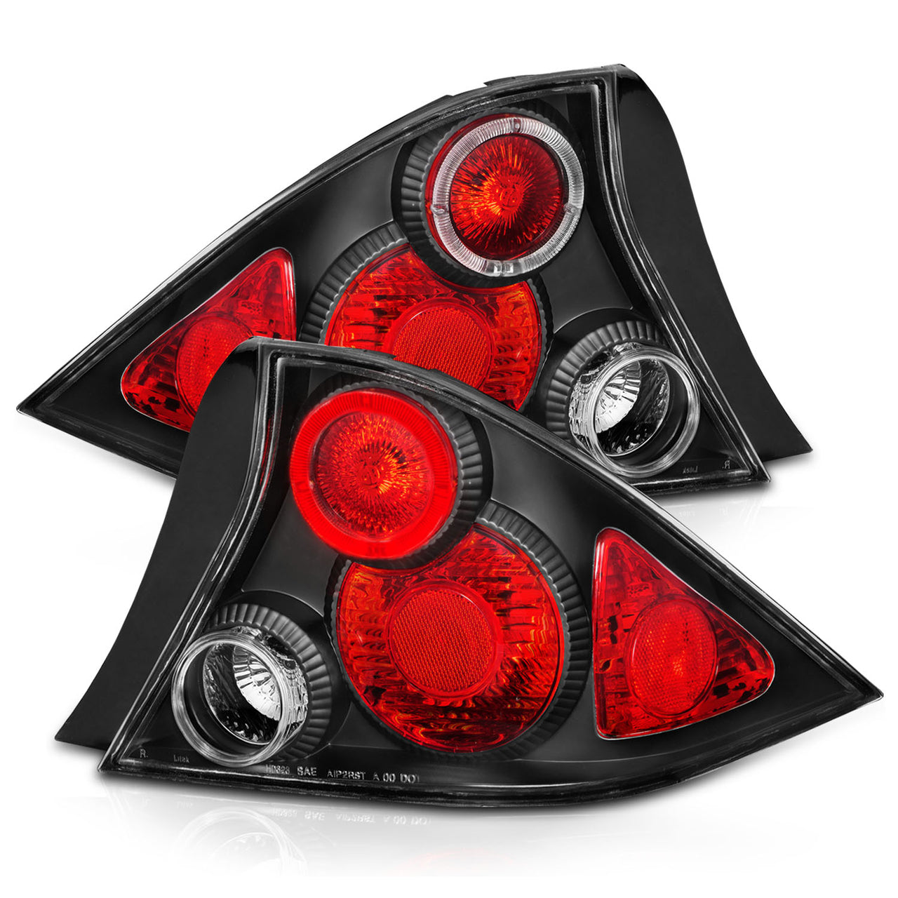 HONDA CIVIC 01-04 2DR TAIL LIGHTS HALO BLACK