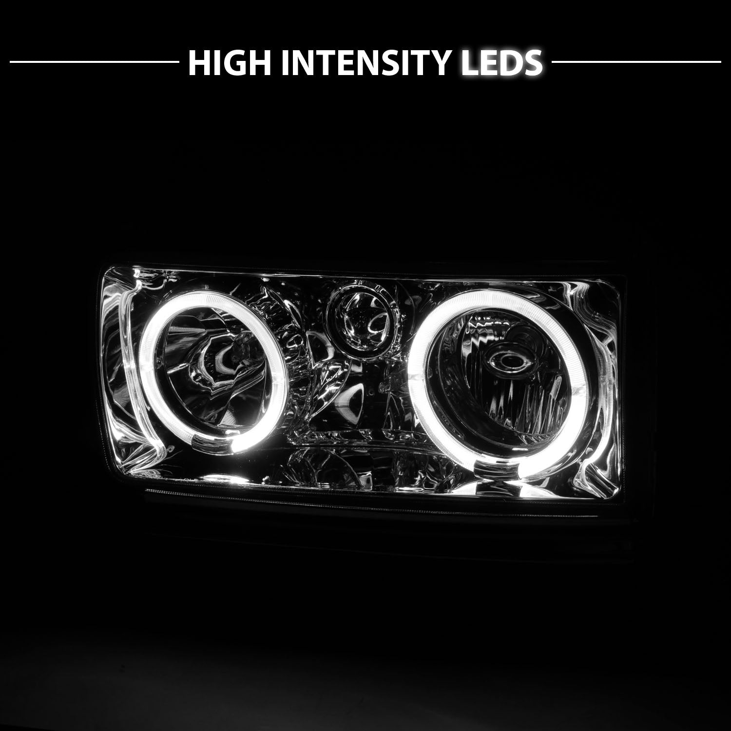 TOYOTA LAND CRUISER FJ82 91-94 HEADLIGHTS HALO CHROME