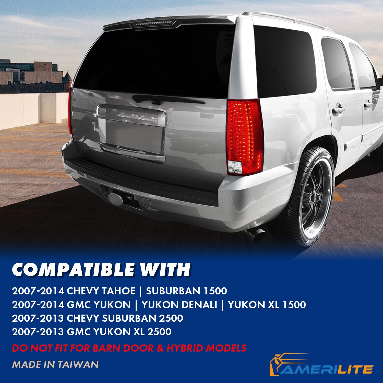 CHEVY TAHOE/SUBURBAN/YUKON/YUKON XL 07-10 LED G5 TAIL LIGHTS RED/CLEAR (ESCALADE LOOK)