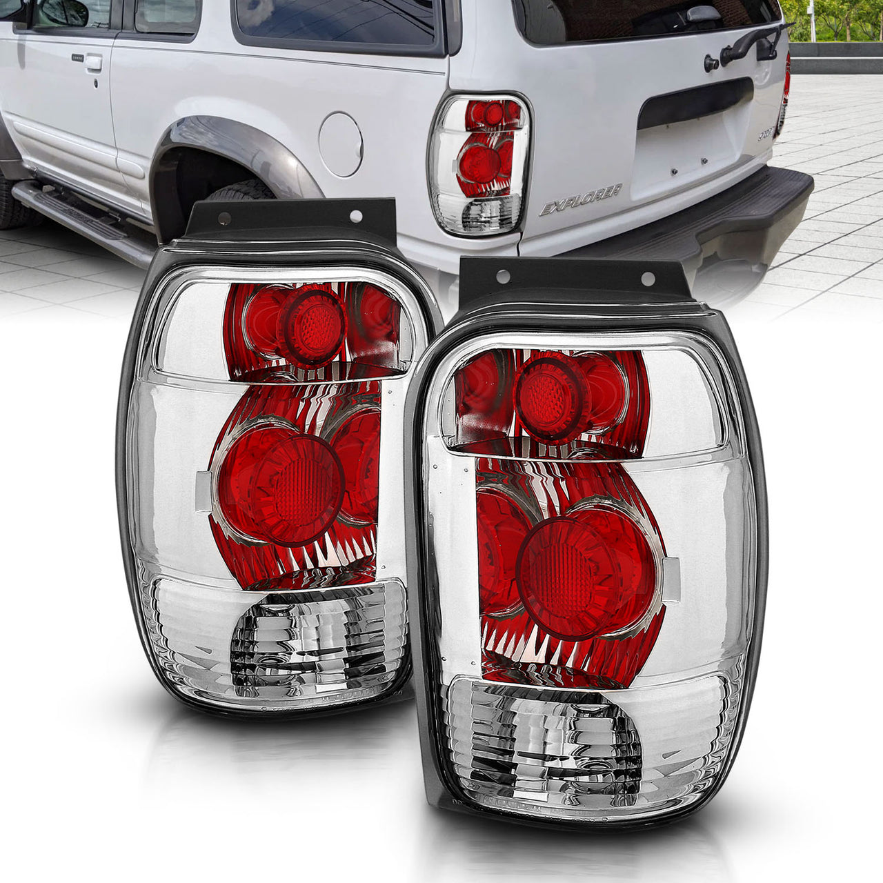 FORD EXPLORER 98-00 TAIL LIGHTS CHROME