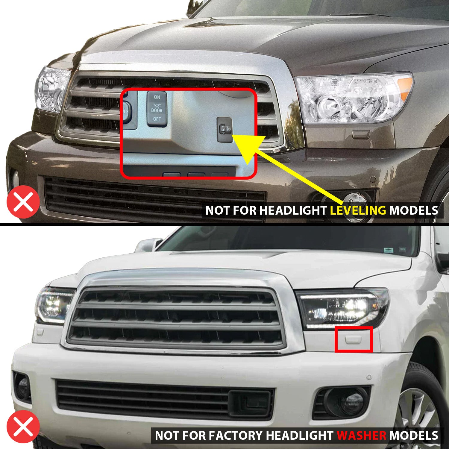 TOYOTA TUNDRA 07-13/SEQUOIA 08-17 PROJECTOR HEADLIGHTS HALO W/ LED BAR BLACK CLEAR AMBER (RX HALO)