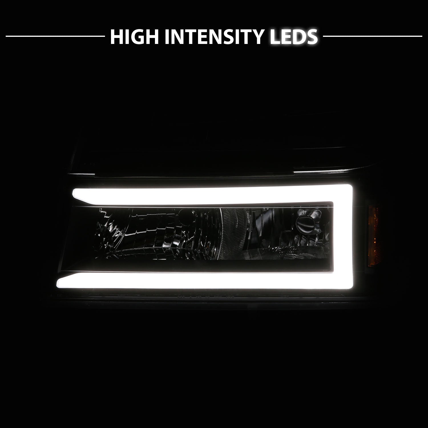 CHEVY COLORADO/GMC CANYON 04-12 HEADLIGHTS BLACK 4PCS W/ PARKING LIGHTS, C LIGHTS BAR
