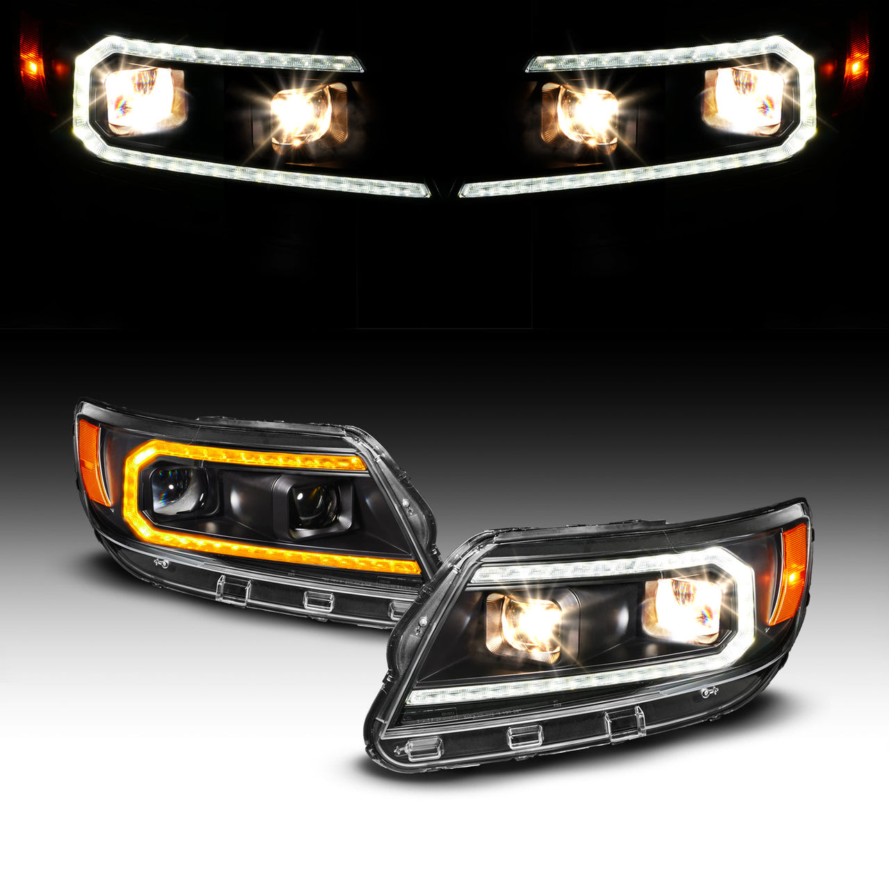CHEVY COLORADO 15-22 PROJECTOR BLACK SWITCHBACK LIGHT BAR SEQUENTIAL SIGNAL